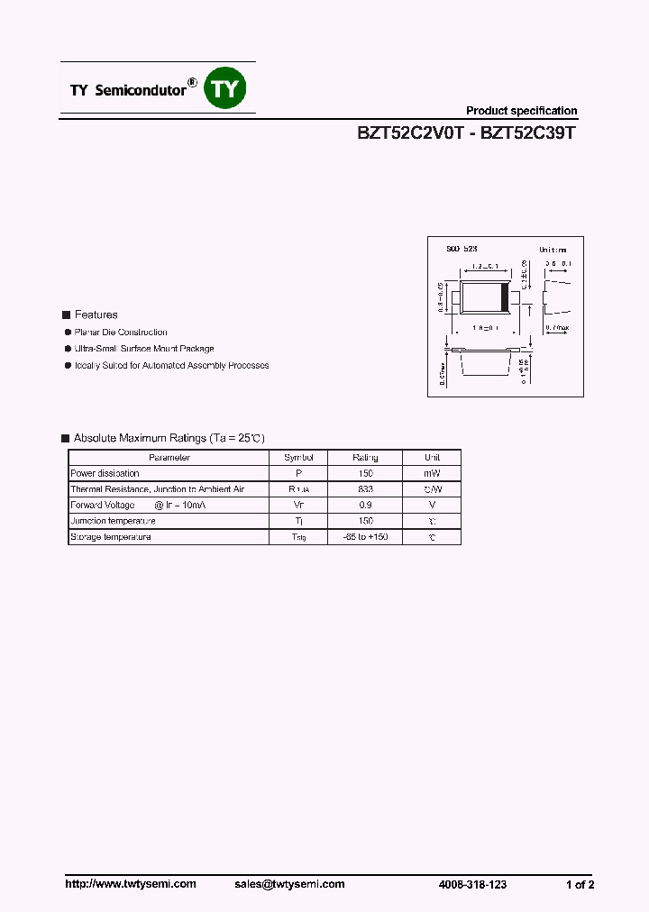 BZT52C4V7T_7680095.PDF Datasheet