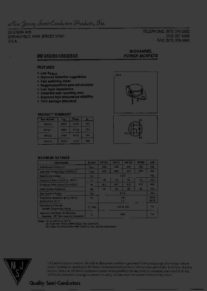 IRF351_7682649.PDF Datasheet