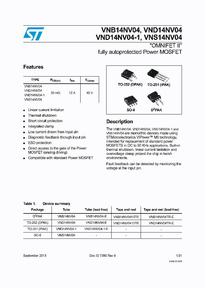 VNS14NV0413TR_7682910.PDF Datasheet