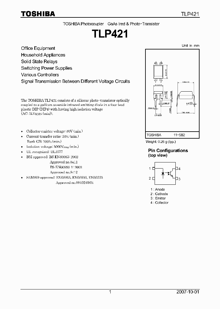 TLP421D4_7683600.PDF Datasheet