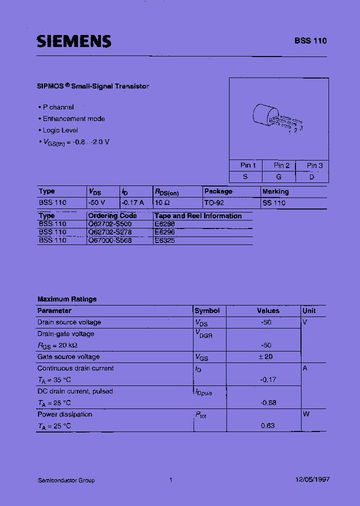 BSS110E6288_7684576.PDF Datasheet