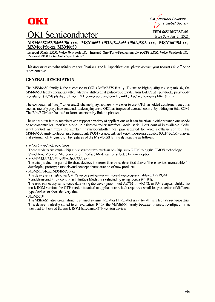 MSM6650SS_7685046.PDF Datasheet