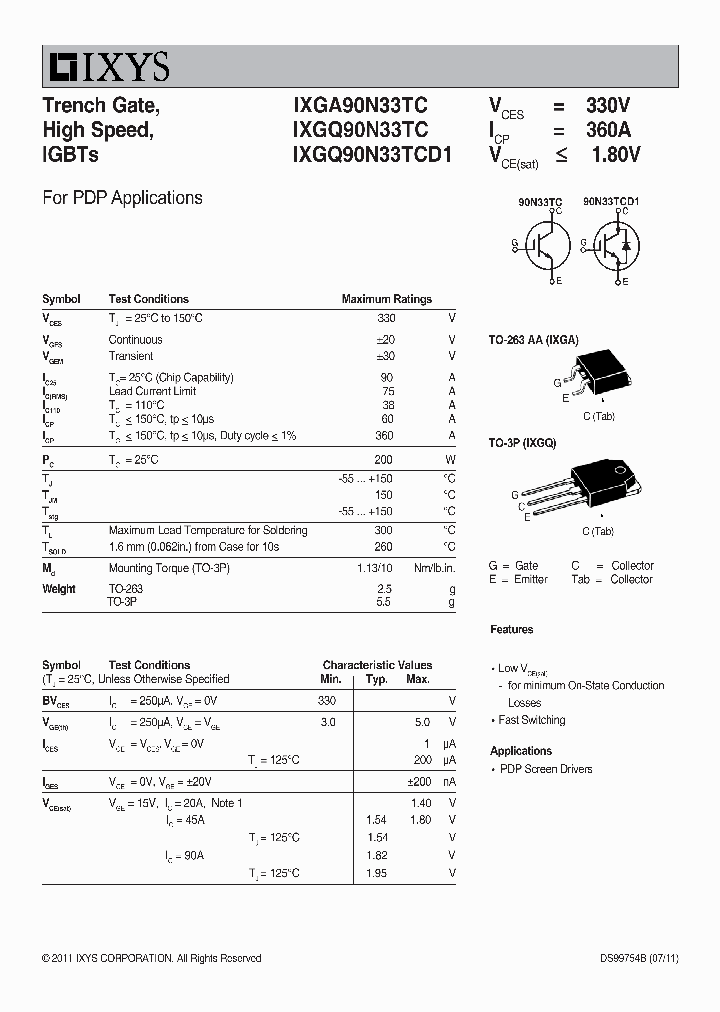 IXGQ90N33TC_7685852.PDF Datasheet