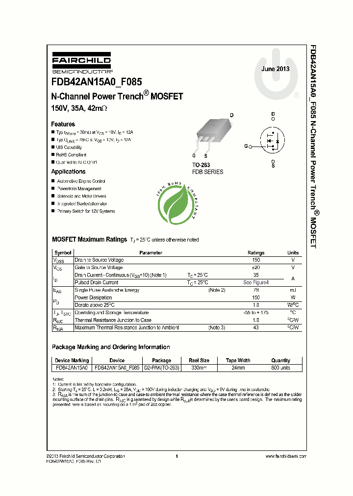 FDB42AN15F085_7686006.PDF Datasheet