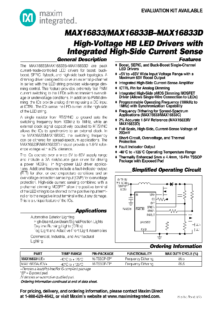 MAX16833_7687079.PDF Datasheet
