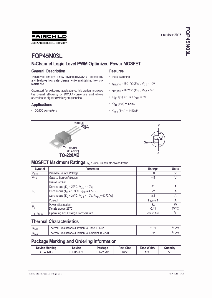 FQP45N03L_7687565.PDF Datasheet