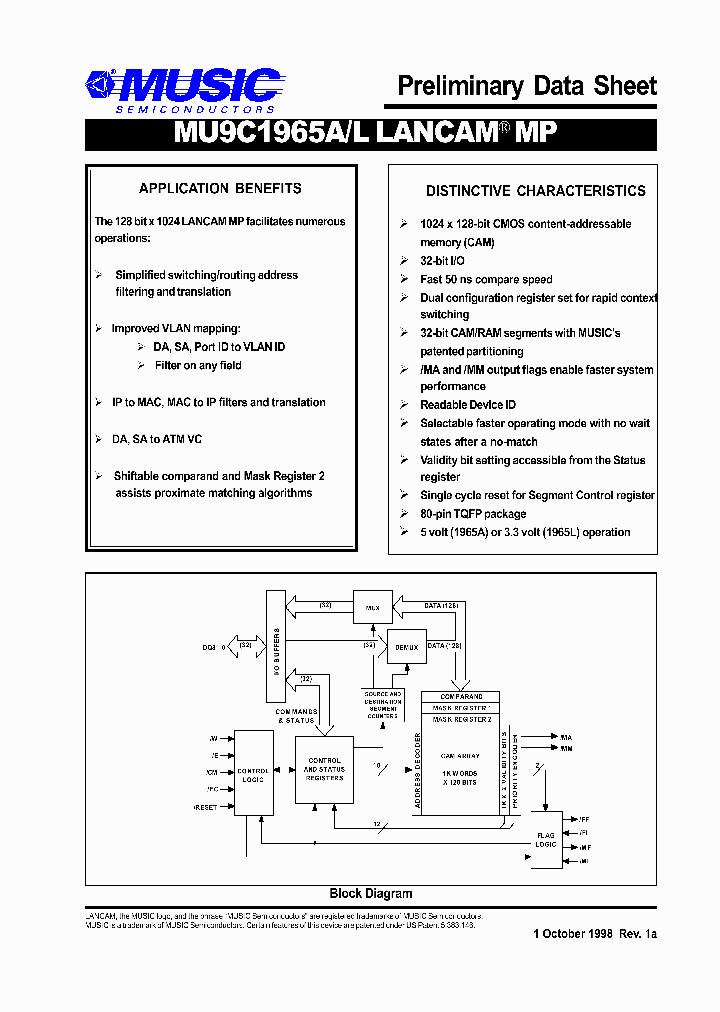 MU9C1965L-50TCC_7691230.PDF Datasheet