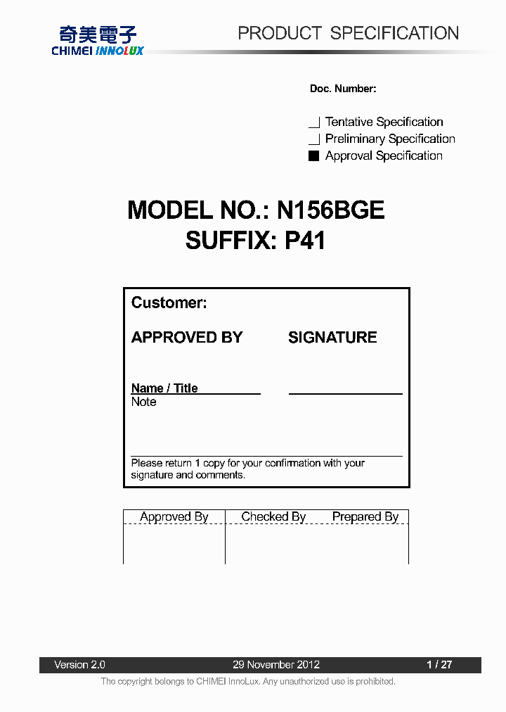 N156BGE-P41_7692909.PDF Datasheet