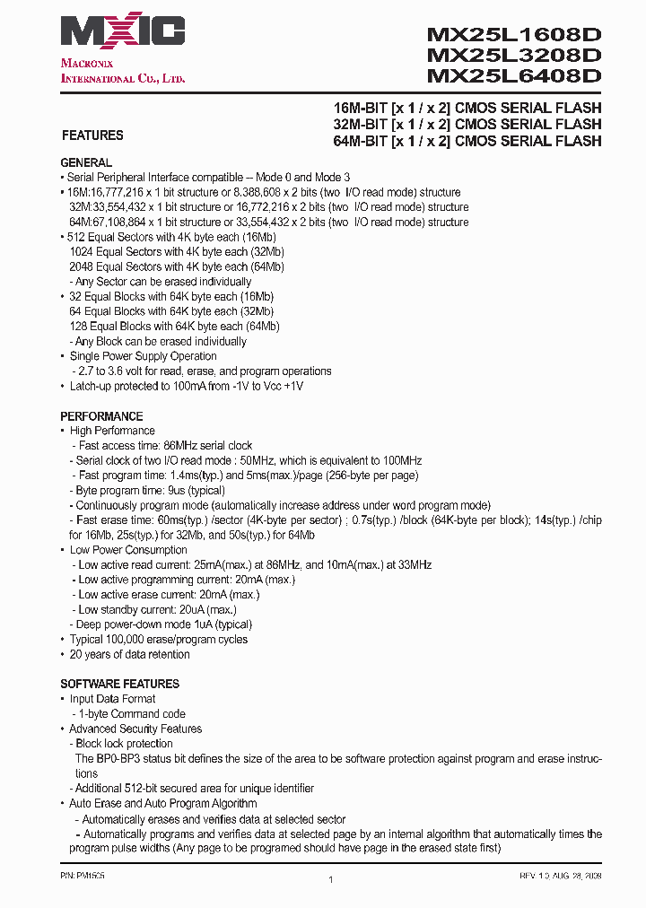 MX25L1608D_7693238.PDF Datasheet