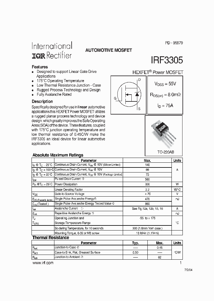 IRF3305_7696365.PDF Datasheet