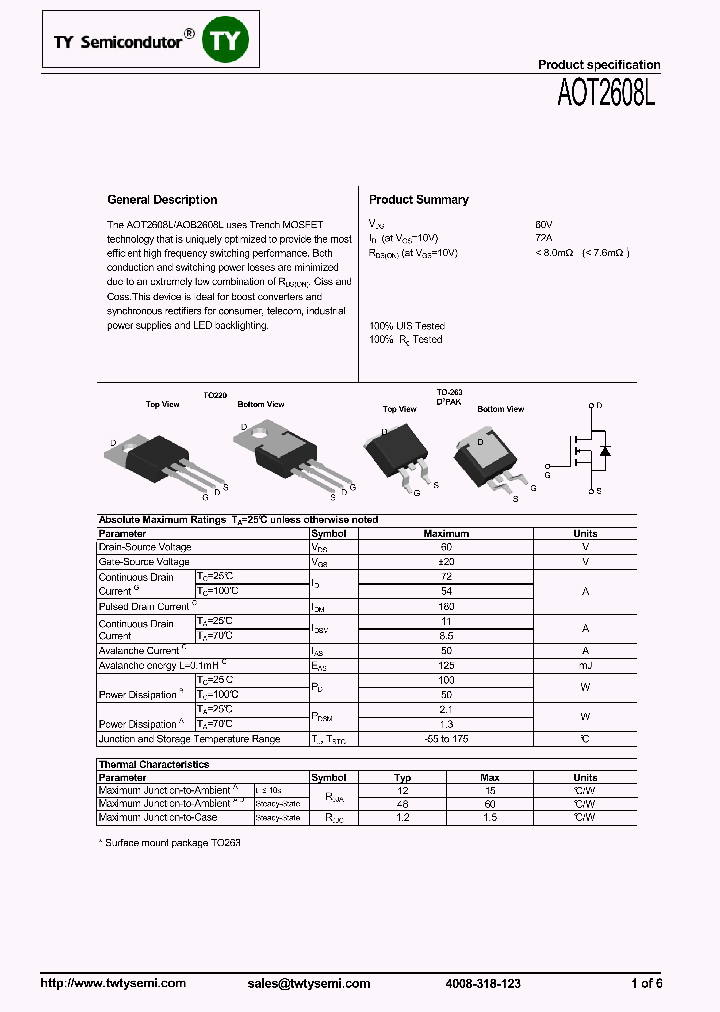 AOT2608L_7698239.PDF Datasheet