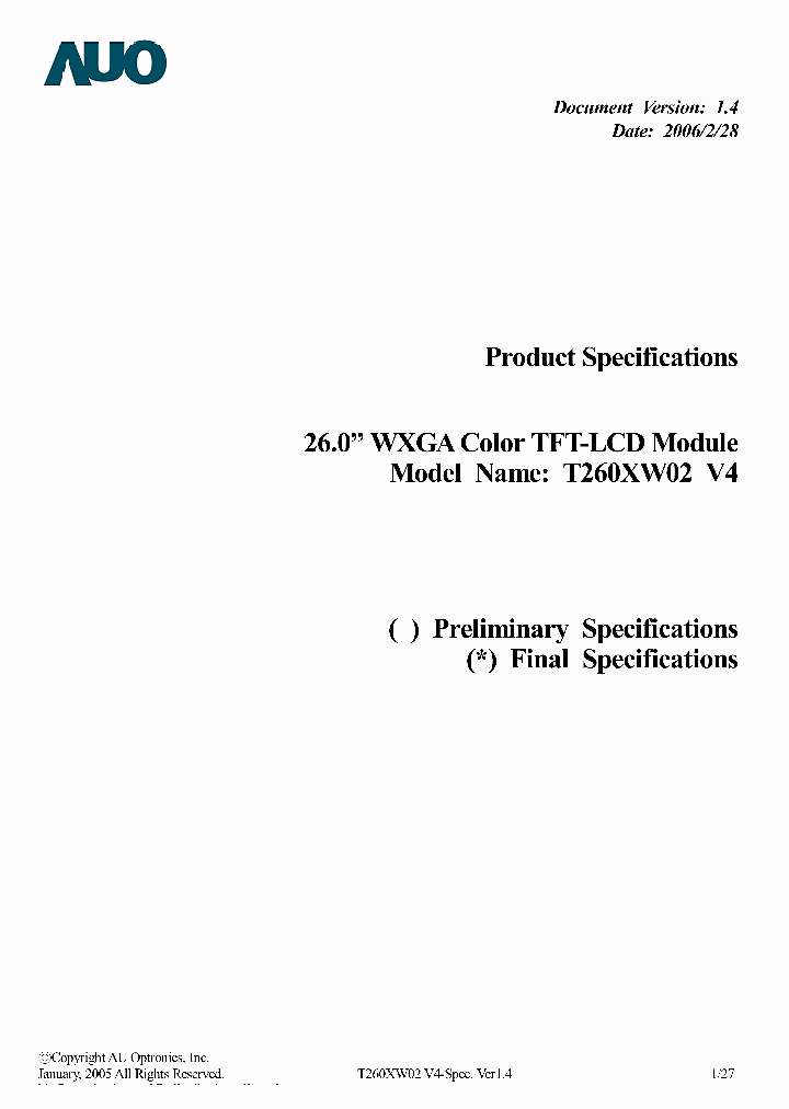 T260XW02-V4_7698251.PDF Datasheet