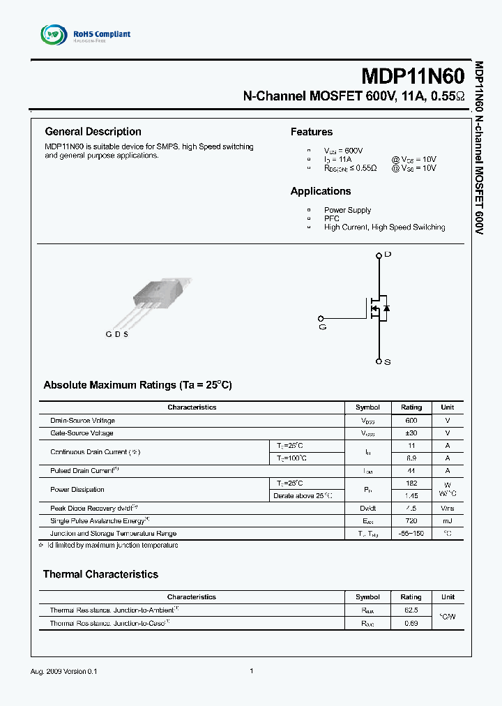 MDP11N60_7699156.PDF Datasheet