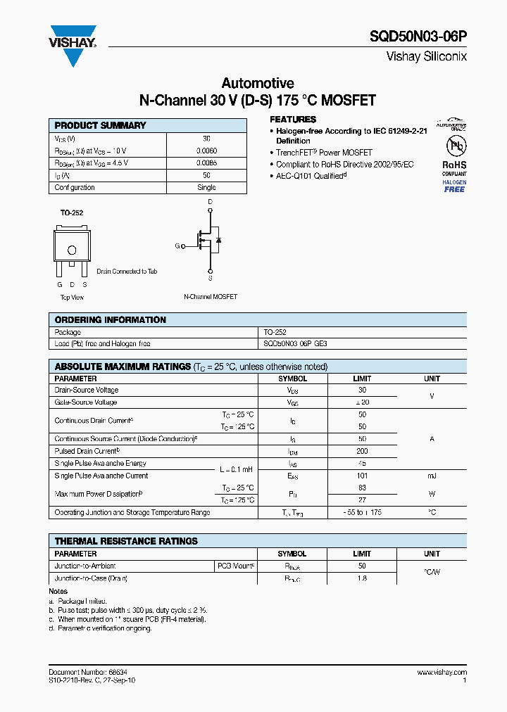 SQD50N03-06P-GE3_7699888.PDF Datasheet
