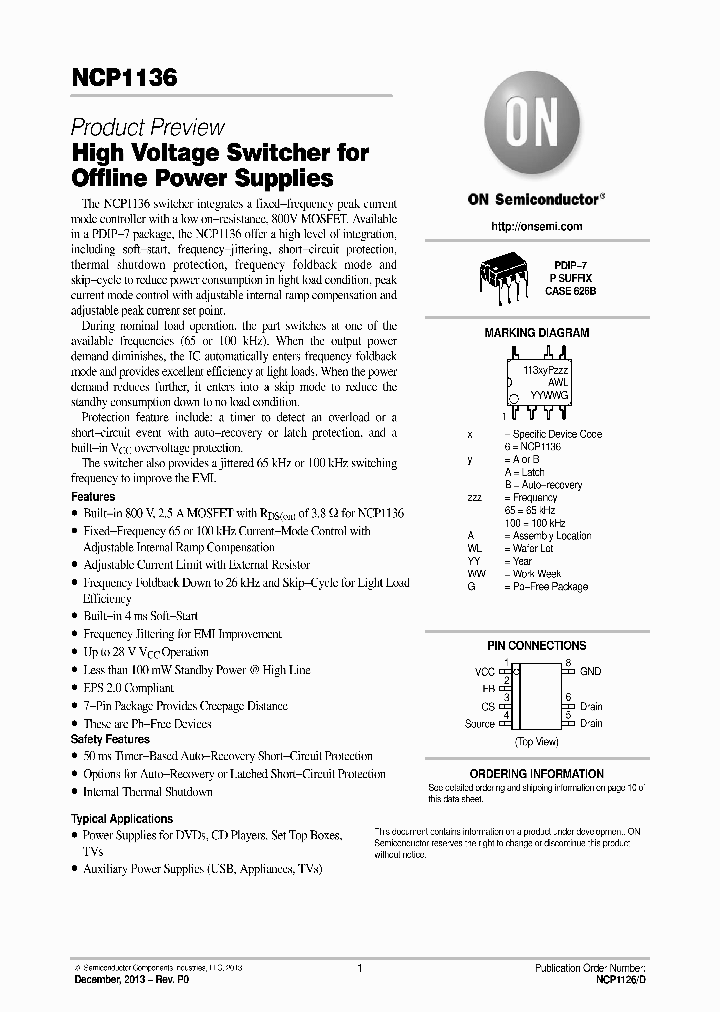 NCP1136_7700200.PDF Datasheet