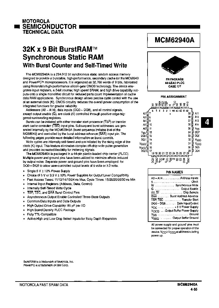 MCM62940AFN24_7701456.PDF Datasheet