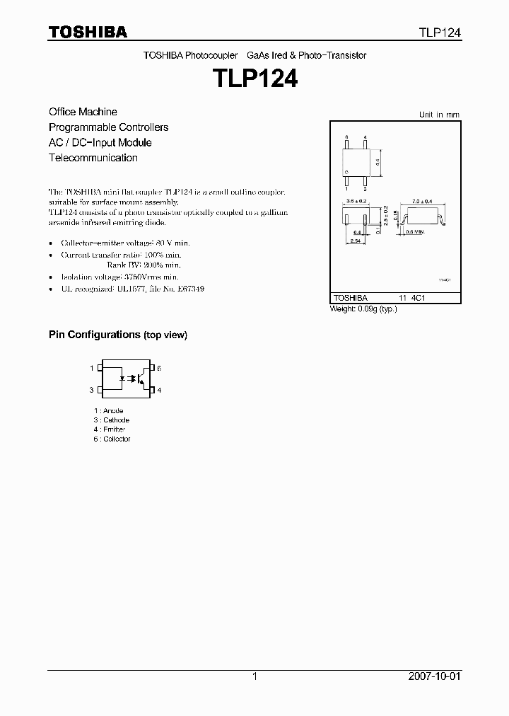 TLP124BV_7702470.PDF Datasheet