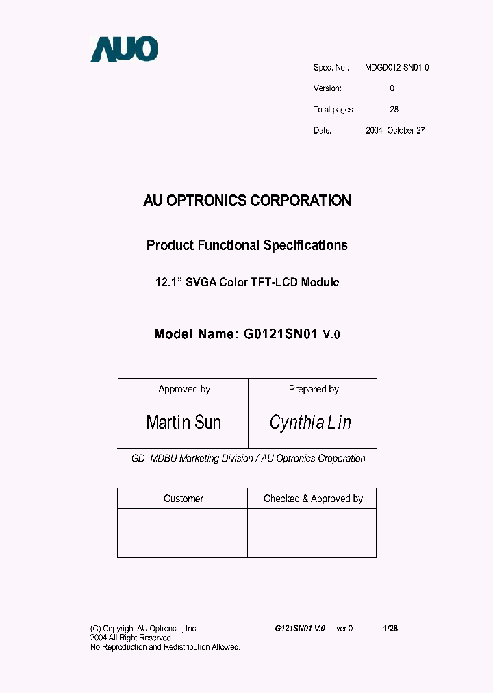G0121SN01-V0_7701892.PDF Datasheet