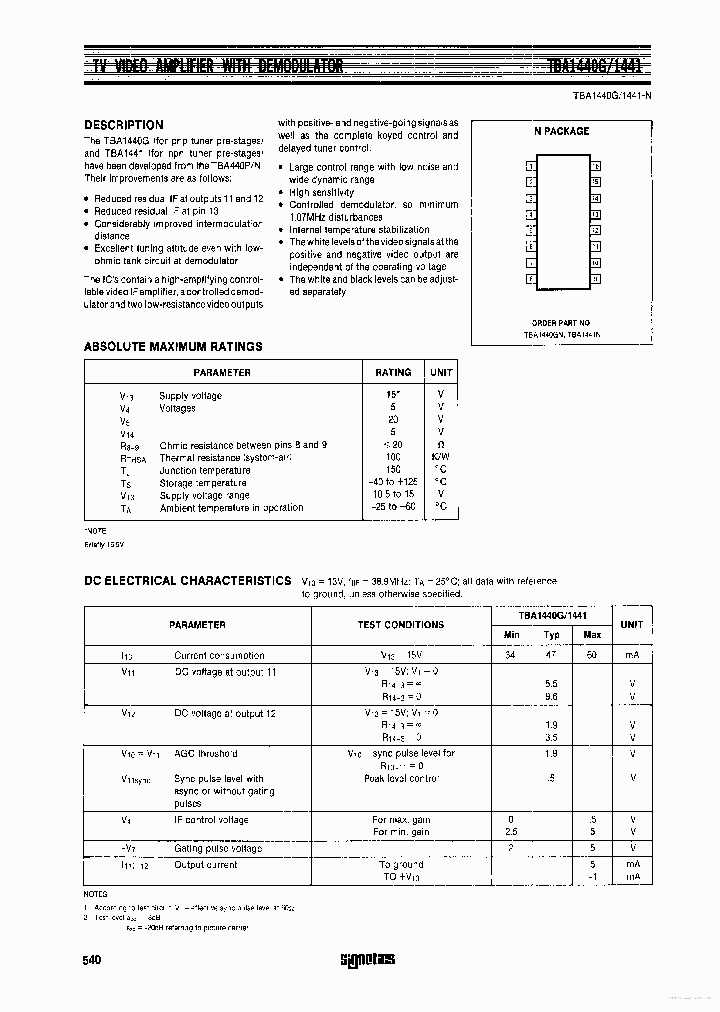 TBA1440G_7702629.PDF Datasheet