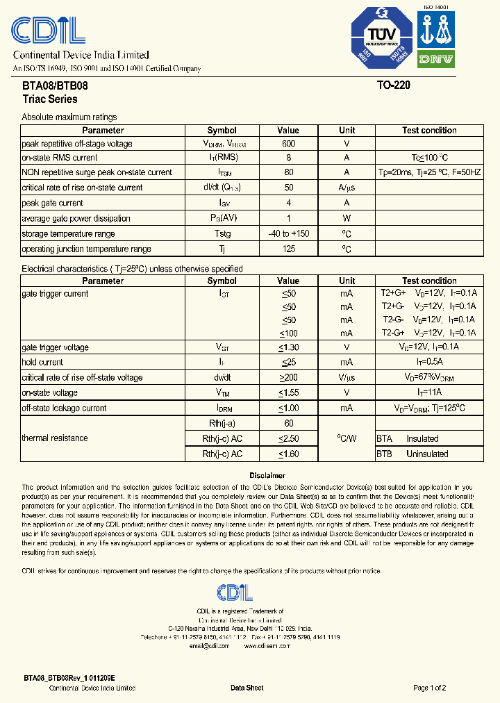 BTA08_7703447.PDF Datasheet