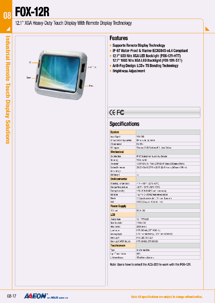 FOX-12R_7703839.PDF Datasheet