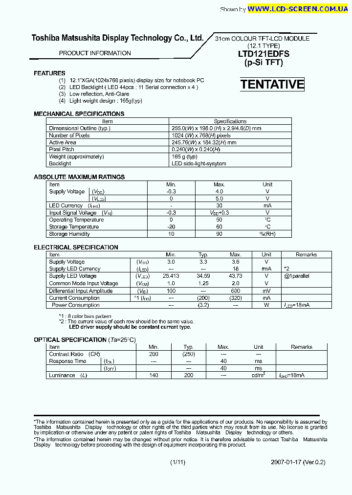 LTD121EDFS_7704026.PDF Datasheet