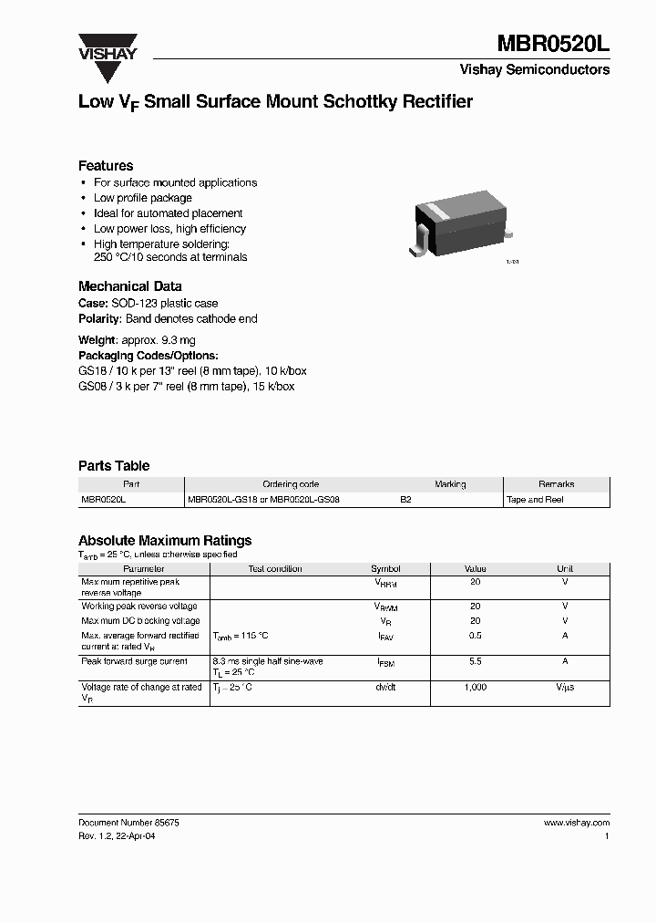 MBR0520L-GS18_7705491.PDF Datasheet