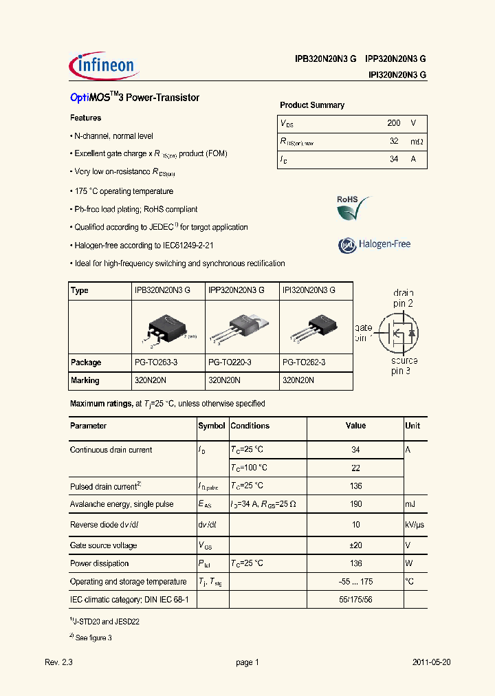 IPI320N20N3G_7705247.PDF Datasheet