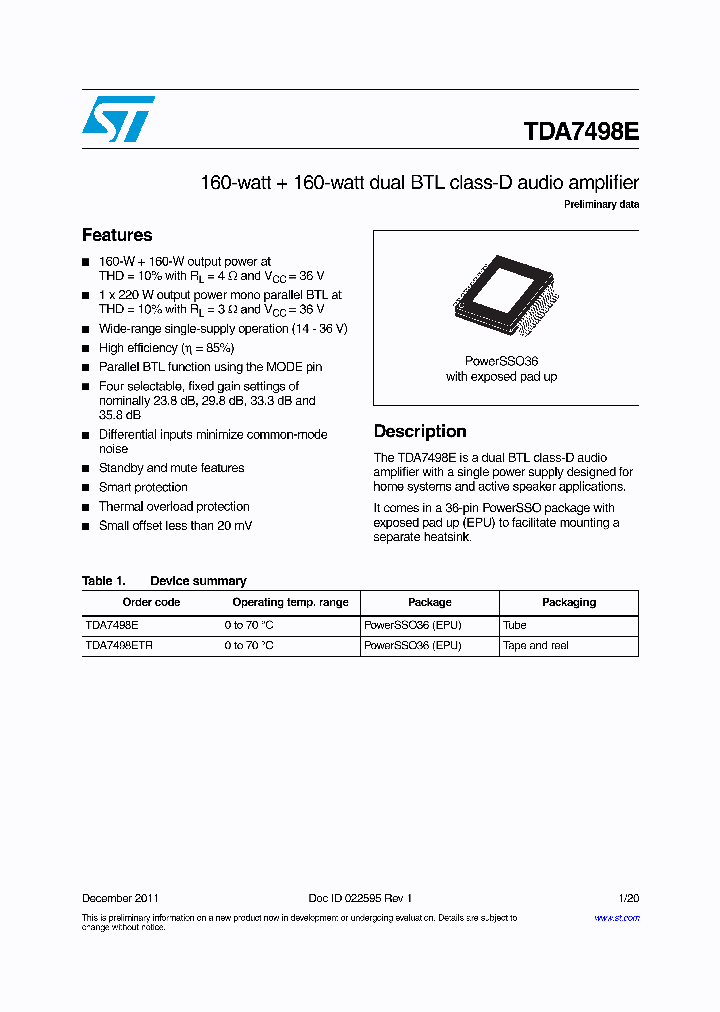 TDA7498E_7706394.PDF Datasheet