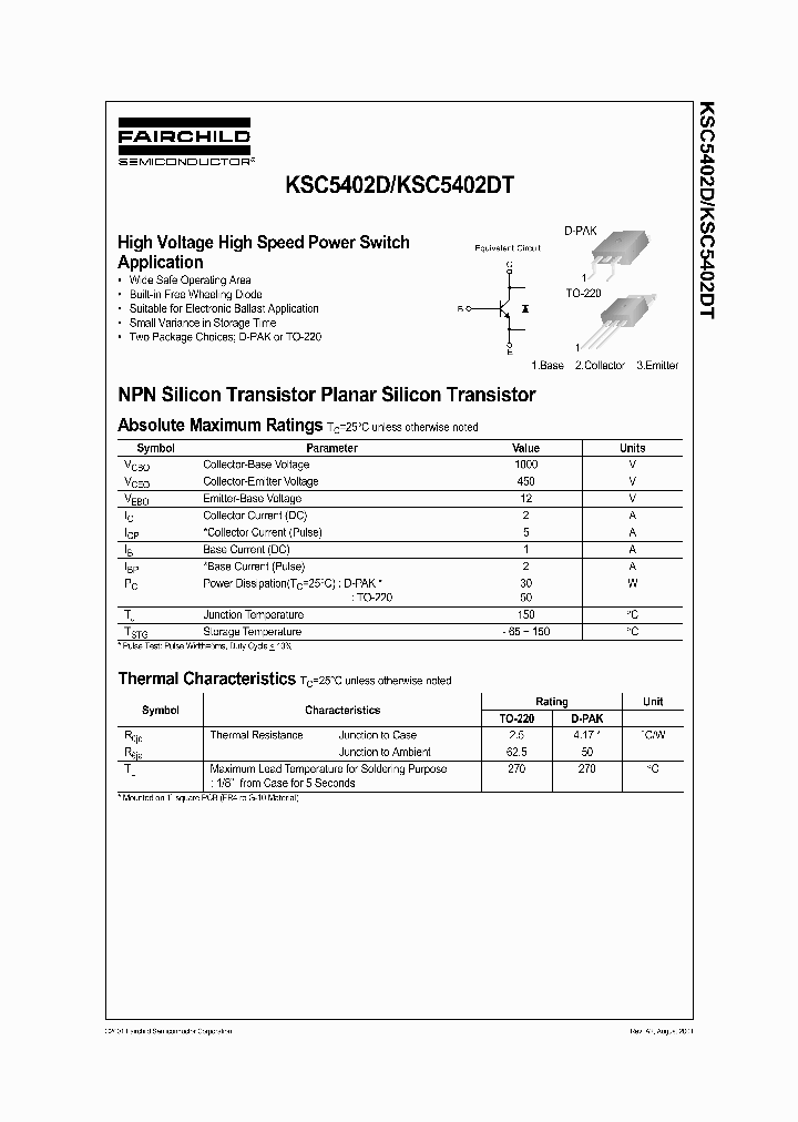 KSC5402DTTU_7707182.PDF Datasheet