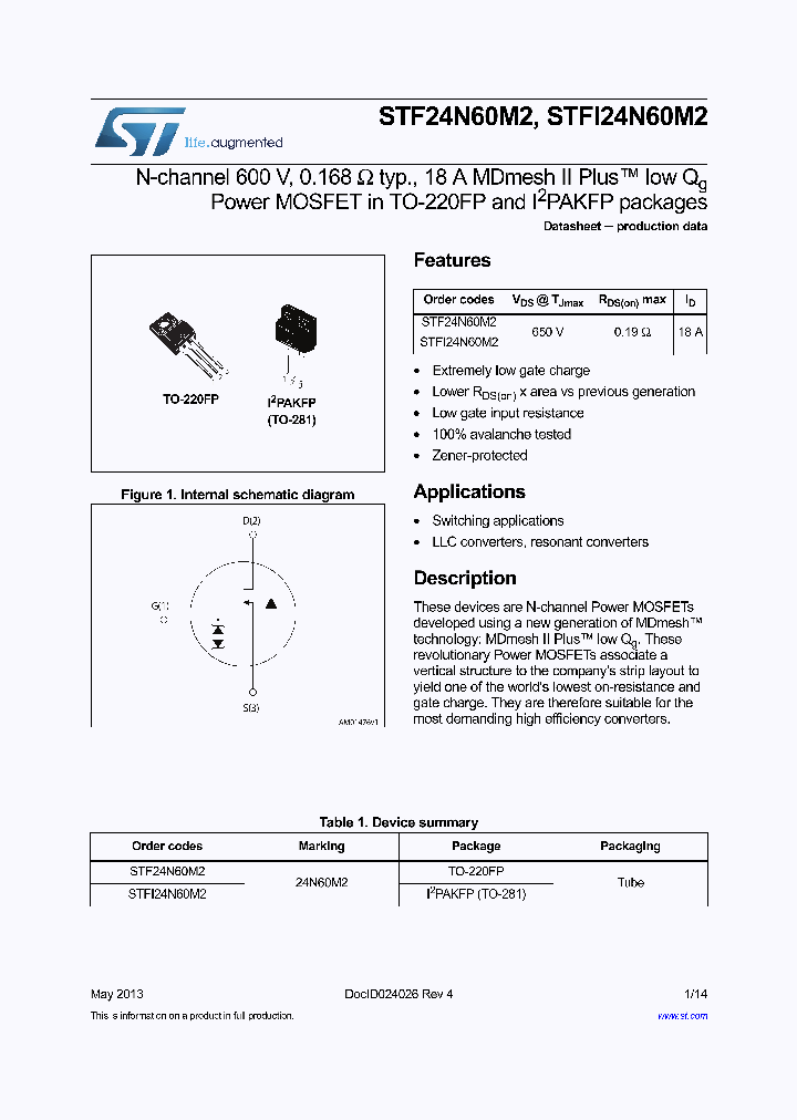 STF24N60M2_7709281.PDF Datasheet