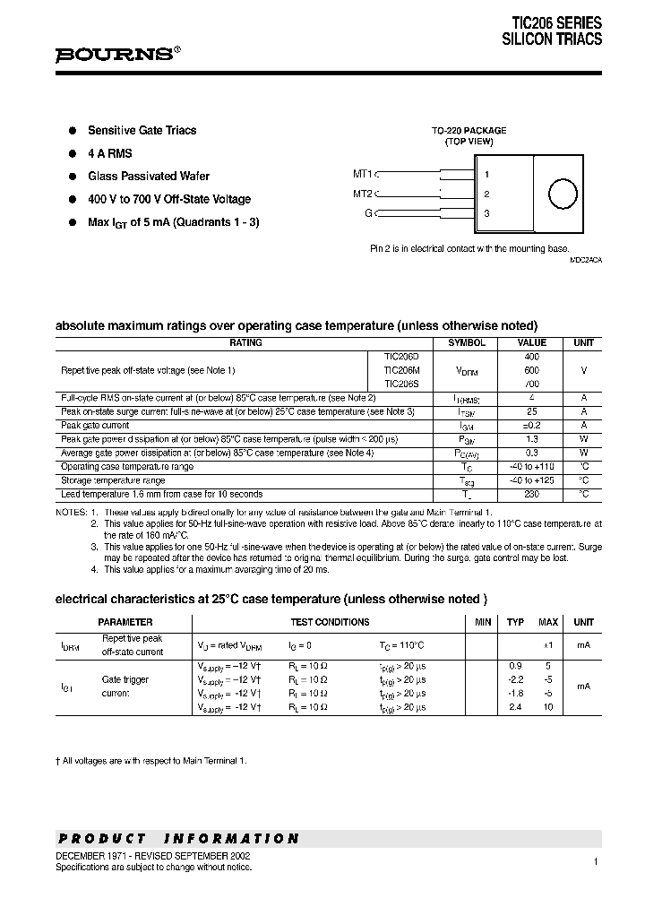 TIC206D_7711627.PDF Datasheet