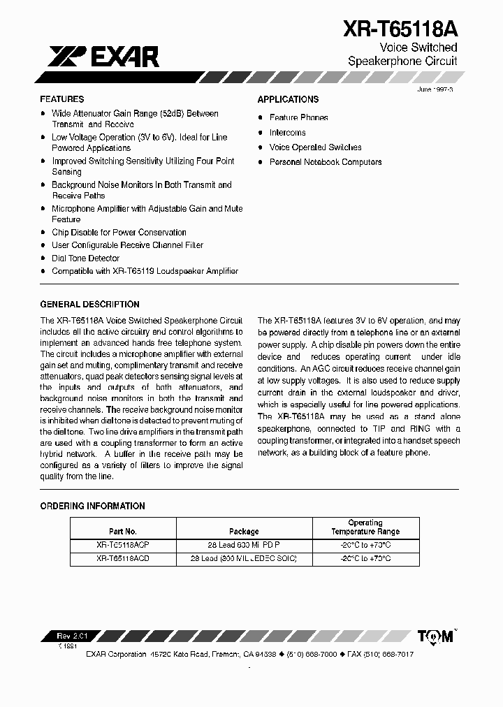 XRT65118A_7714142.PDF Datasheet