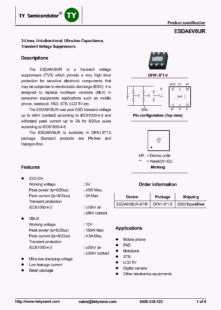 ESDA6V8UR_7717919.PDF Datasheet