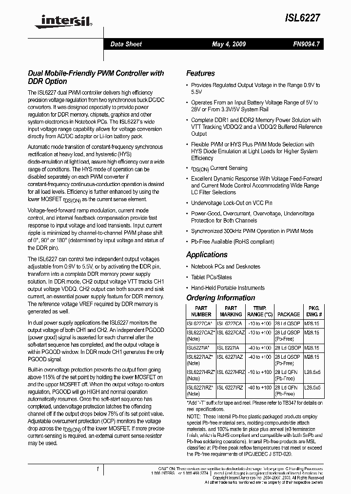 ISL6227IAZ-T_7719001.PDF Datasheet