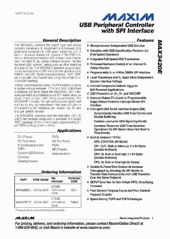 MAX3420EETG_7719398.PDF Datasheet