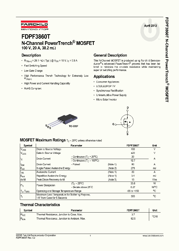 FDPF3860T_7722002.PDF Datasheet
