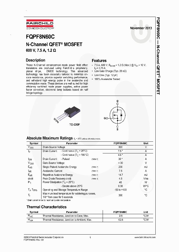 FQPF8N60C_7727653.PDF Datasheet