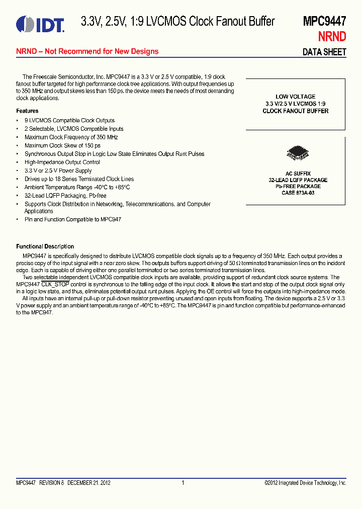 MPC9447FA_7730036.PDF Datasheet