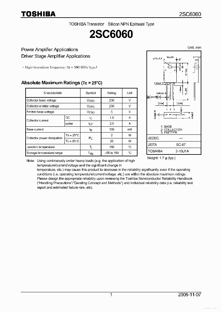 2SC6060_7730609.PDF Datasheet