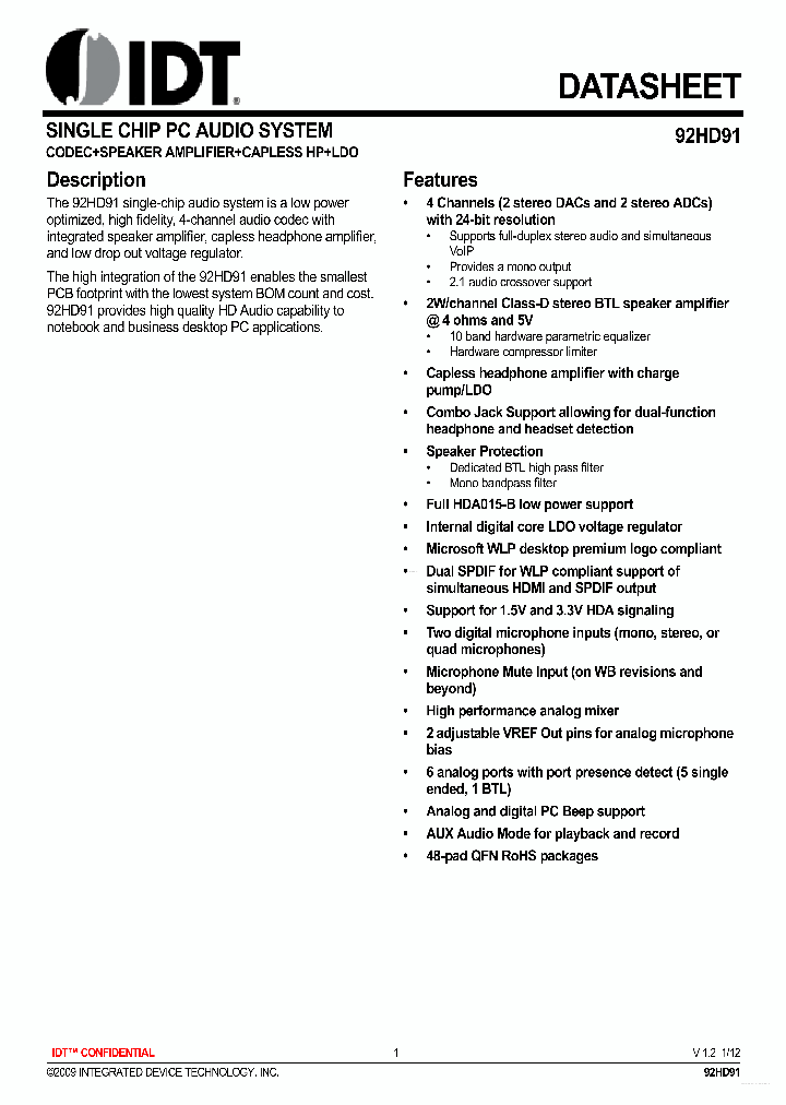92HD91_7732575.PDF Datasheet