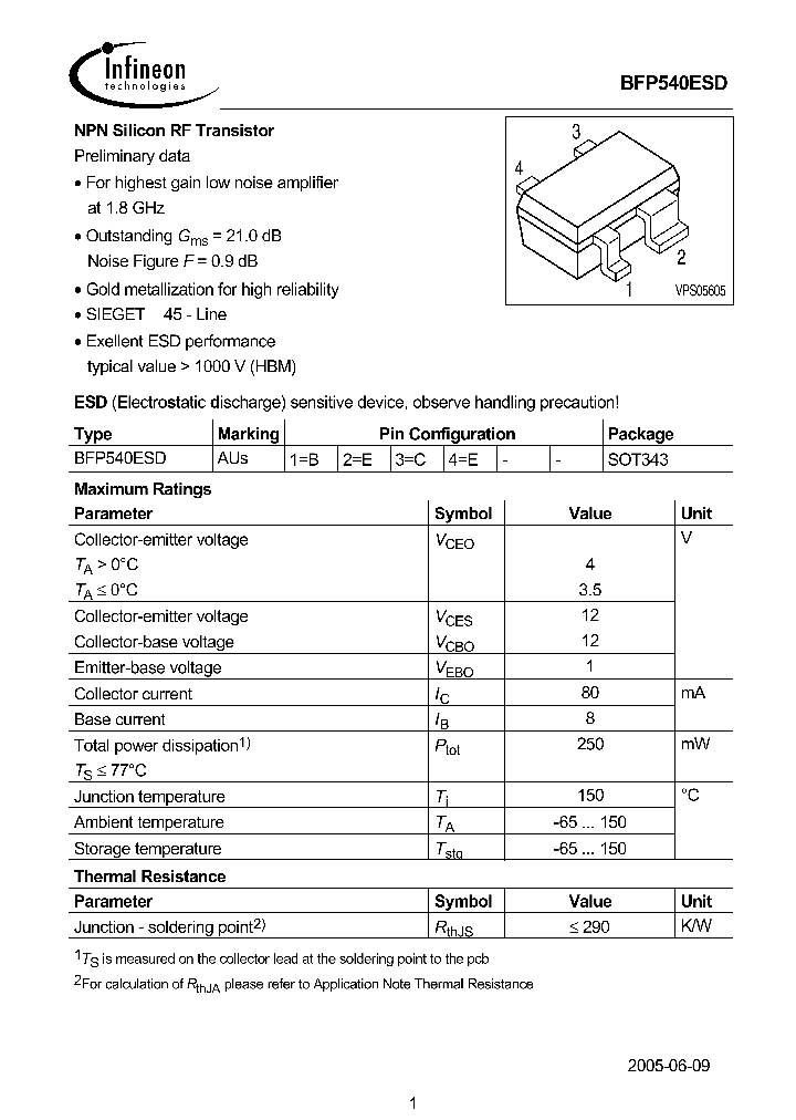 BFP540ESDE6433_7732454.PDF Datasheet