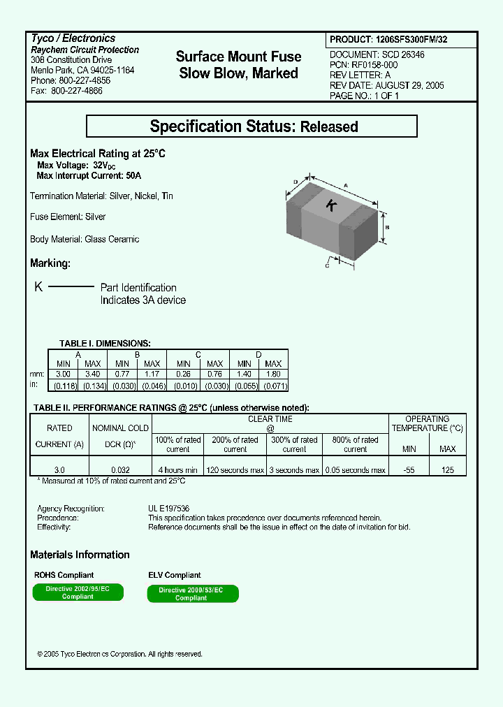 1206SFS300FM32_7733867.PDF Datasheet