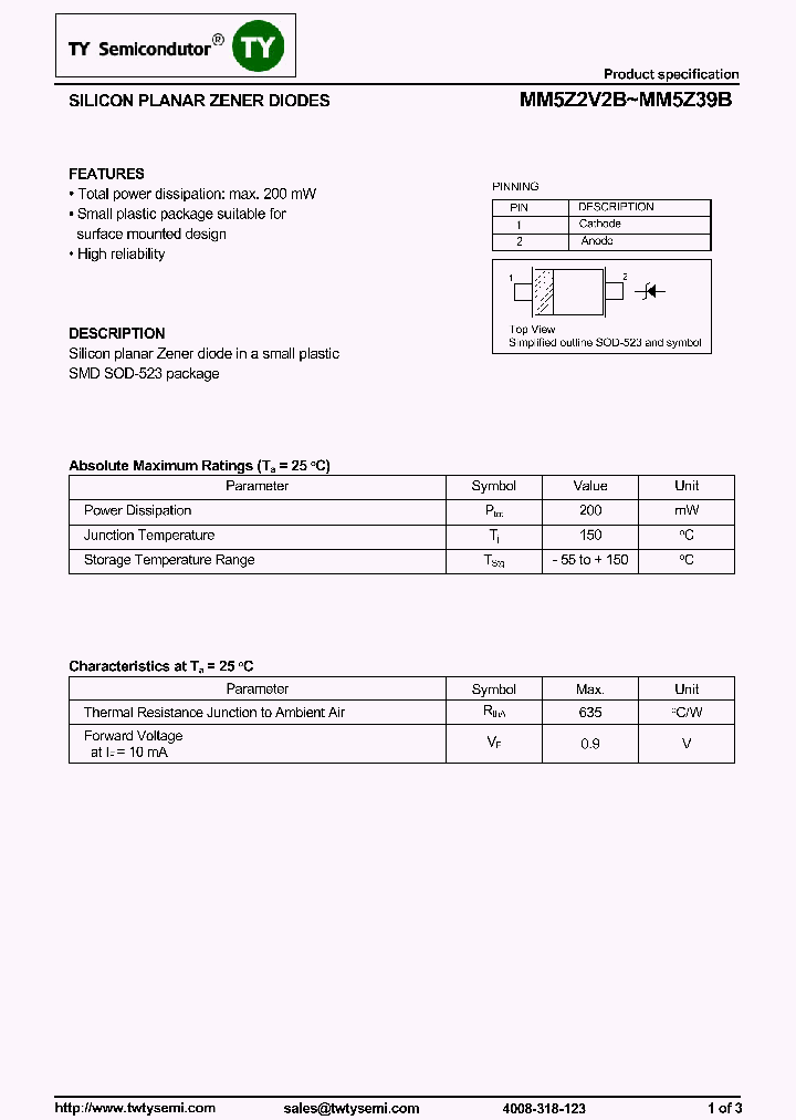 MM5Z10B_7736640.PDF Datasheet