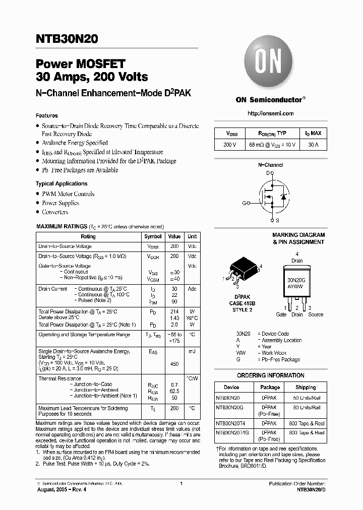 NTB30N20T4G_7737382.PDF Datasheet