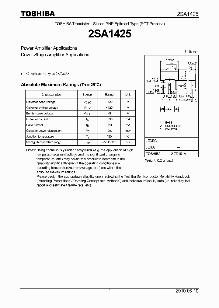 2SA142510_7737756.PDF Datasheet