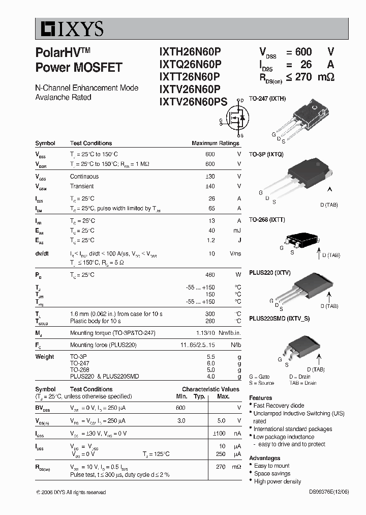 IXTH26N60P_7738382.PDF Datasheet
