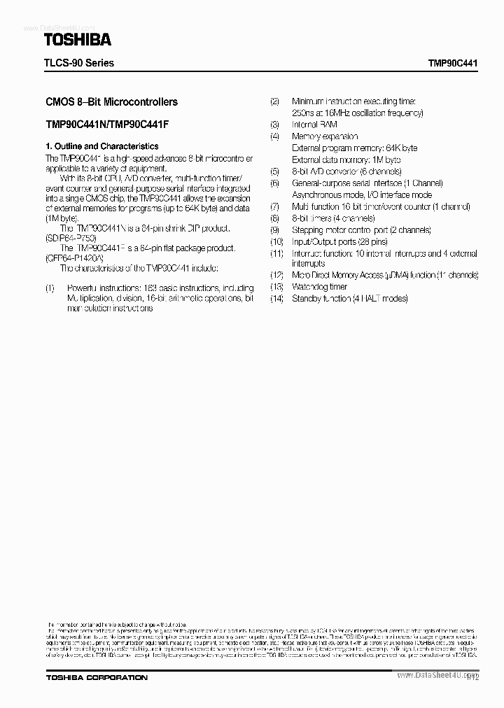TMP90C441_7738107.PDF Datasheet