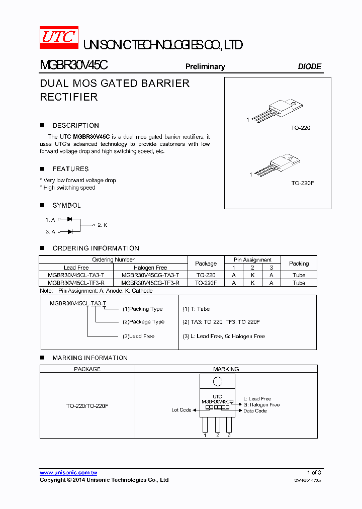 MGBR30V45CG-TA3-T_7739008.PDF Datasheet