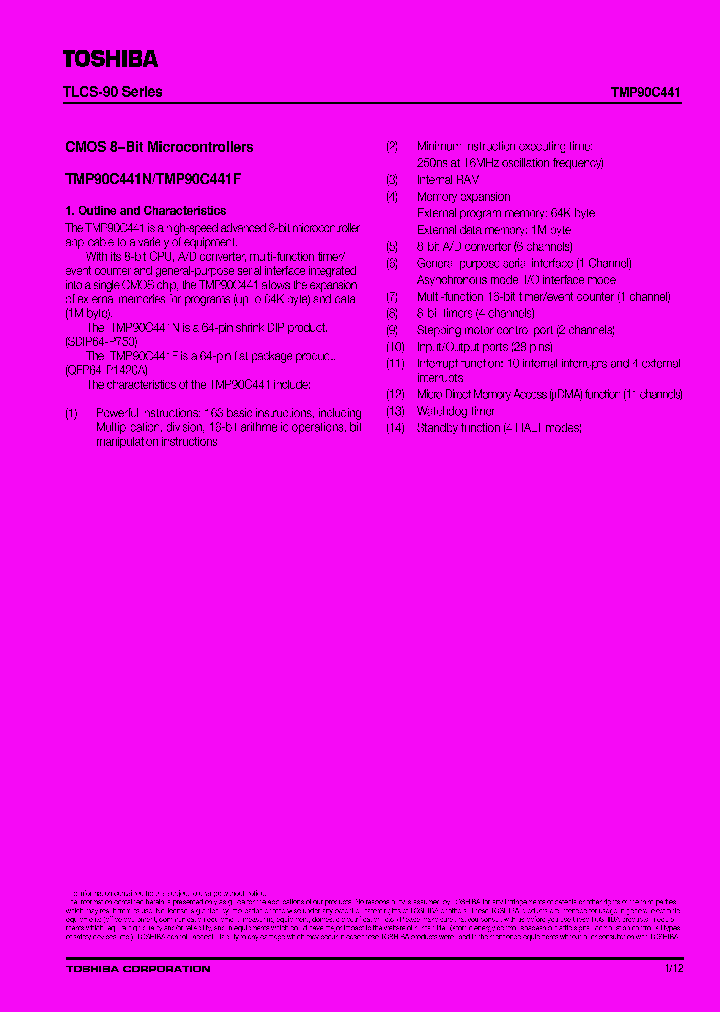 TMP90C441F_7738109.PDF Datasheet